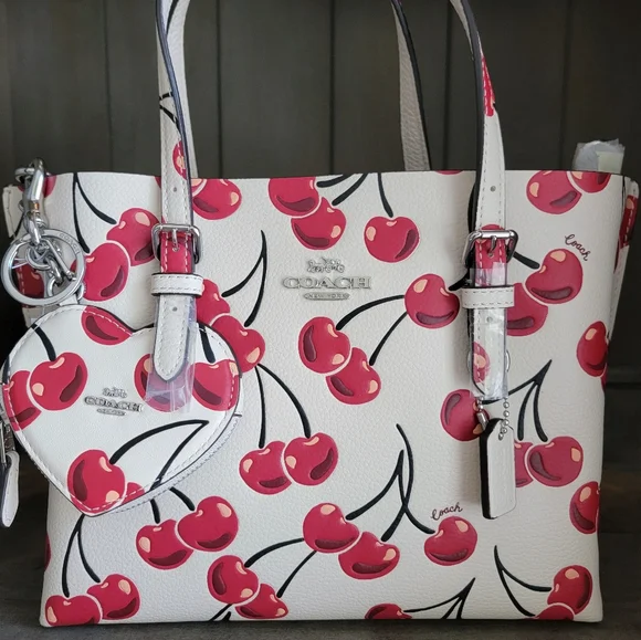 Coach NWT Mollie Tote/Crossbody With NWT Matching Heart Shaped Bag Charm - Picture 4 of 10